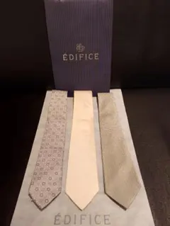 【美品】EDIFICE/ネクタイ白系×3/39,600円(税込)