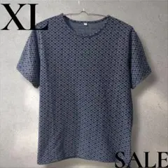 「即日発送」XL 幾何学模様 ネイビー 半袖Tシャツ　カットソー