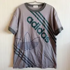 極希少】80s adidas リンガーTシャツ 両面プリント デサント製 半袖 