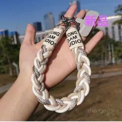 新品　編み込みストラップ ホワイト ベージュ