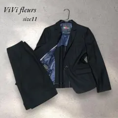【美品】vivifleurs ブラック ストライプ セットアップ スカートスーツ