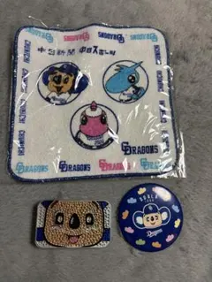 中日ドラゴンズ　ドアラ　グッズ　3点　タオル　キラキラ缶ケース　缶ミラー