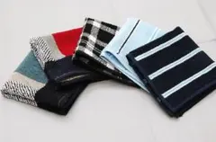 【まとめ売り!】メンズ・ジャガードタオルハンカチ 5枚セット