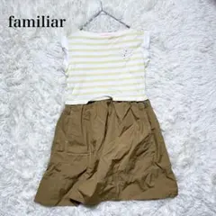 familiar ファミリア ワンピース 130 ノースリーブ 花柄 刺繍