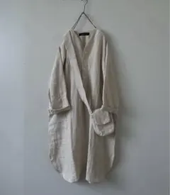 タグ無未使用【rehellinen】 レヘッリネンリネンブザムロングシャツ　OP タグ無未使用【rehellinen】 レヘッリネンリネンブザムロング