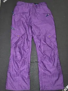 kiss mark スノーボードウェア パンツ メンズM 紫チェック柄【送料込】