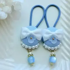 421✾︎ ハンドメイド ヘアゴム2個セット 22㎜くるみボタン - メルカリ