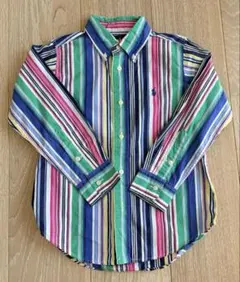 【美品】 4Y Ralph Lauren マルチストライプ 長袖シャツ