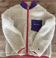 Champion フリースジャケット クリーム色
