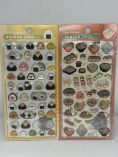 ボンボンドロップシール　和柄　食べ物　おにぎり　たこ焼き　2枚セット