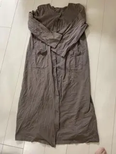 ベルメゾン　授乳服　入院服　出産準備　ブラウン コットン パジャマ M-L