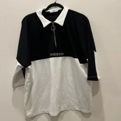 ポロシャツ 黒/白 necessity