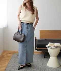 【新品】DISCOAT USコットンデニムナロースカート 改良版