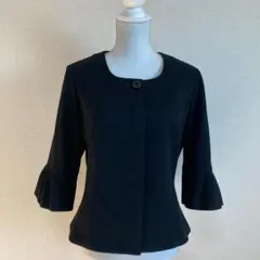 トランスワーク 黒 ジャケット 44 大きいサイズ 春秋 美品 三陽商会のサムネイル