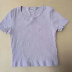UNIQLO 薄紫色 リブ編み Tシャツ Sサイズ