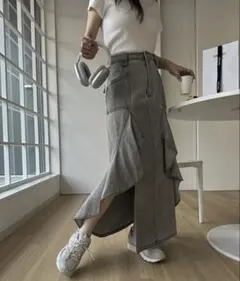 フィルフリー　ruffle hem slit denim SKのサムネイル