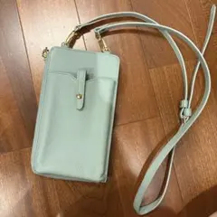 【美品】スマホショルダーバッグ　ミントグリーン