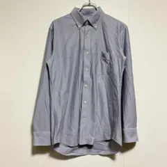ユニクロ スーパーノンアイロンジャージースリムシャツ ボタンダウンL ネイビー