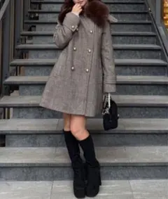 リエンダ　Aラインステンカラーコート 秋服のサムネイル