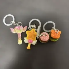 めじるしアクセサリー魔法のステッキ ハンバーガー チャーム 4個セット