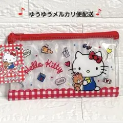 サンリオ　ハローキティ　フラットポーチワイド クリアポーチ　ペンケース