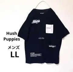 ハッシュパピー メンズ Tシャツ LL 黒 ポケット ロゴプリントのサムネイル