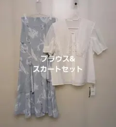 ♥️まとめ売り　グレー系花柄半袖シャツとスカートセット