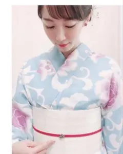 撫松庵 半幅帯/市松リバーシブル 金魚帯留めと正絹三分紐セット