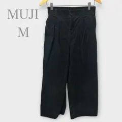 ムジルシリョウヒン　コーデュロイワイドパンツ　ブラック　M 秋冬