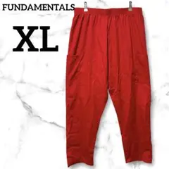 美品✨FUNDAMENTALS 赤　ワイドパンツ【XL】大きいサイズ　ゆったり