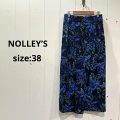 ノーリーズ NOLLEY’S スカート 花柄スカート 春夏 レディース ネイビー