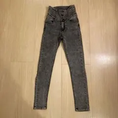 FUN ハイウエスト スキニーデニム グレー XS