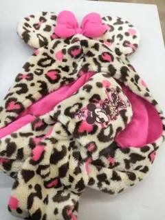ディズニー マフラーキャップ ミニー ヒョウ柄