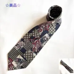 【美品】メンズネクタイ 90年代幾何学柄 レトロスーツスタイル