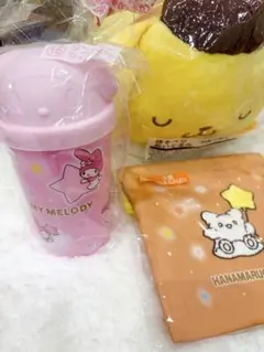 サンリオ　くじ　ラストワン賞　ポムポムプリン寝そべりぬいぐるみ3点セット