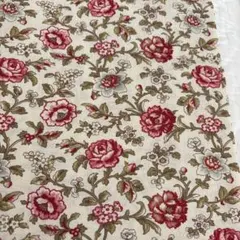フレンチジェネラル生地　La Rose Rouge 生成りベース