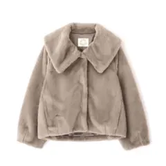 新品未使用☆プロポ ビッグカラーフェイクファーショートコート ベージュ