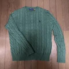 Polo Ralph Lauren ケーブルニット セーターXS 緑ユニセックス