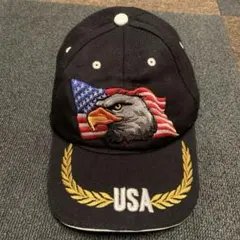 ❗️送料無料❗️USA キャップ ブラック イーグル 星条旗　アメカジ　ヴィンテージ