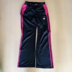 adidas ジャージパンツ 黒/ピンク F