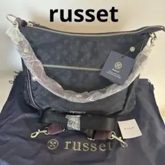 ラシット モノグラム 2WAY ショルダーバッグ ネイビー レッド 赤 長 