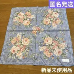 新品未使用品 Ralph Lauren ハンカチ 花柄 ブルー ステッチのサムネイル