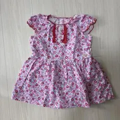 MIKI HOUSE 花柄 半袖ワンピース 90