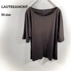 LAUTREAMONT ブラウン 五分袖 サマーチュニック M b097③