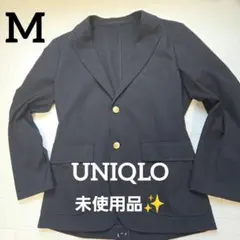 未使用☆UNIQLO コンフォートブレザー 紺ブレ 金ボタン ストレッチ 洗える