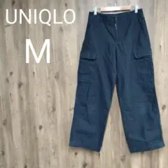 ユニクロ メンズ M 濃紺 カーゴ ワークパンツ ワイド 綿100% ボトムス
