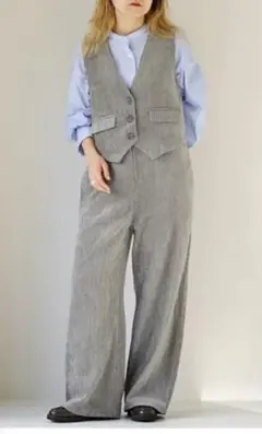 lumier デニムライクヘリンボーンサロペット/BLUE タグ付き新品 - メルカリ