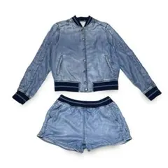 ディーゼル　セットアップ　ブルゾン　ショーパン　　スタジャン　ライトブルーデニム