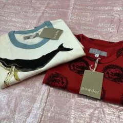 powder クジラ柄 Tシャツ 2枚セットのサムネイル