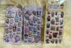 ラブブおしりぷくぷくシール ラブブのお尻がぷくぷくした立体シール夜光シールセット